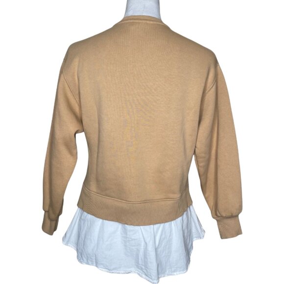 Zara Girl's Combination Sweatshirt Faux Button Up Preppy WInter Size 10 School - Picture 3 of 10